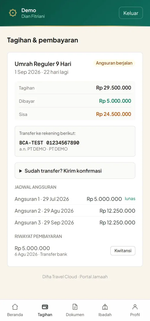 Tagihan jamaah
